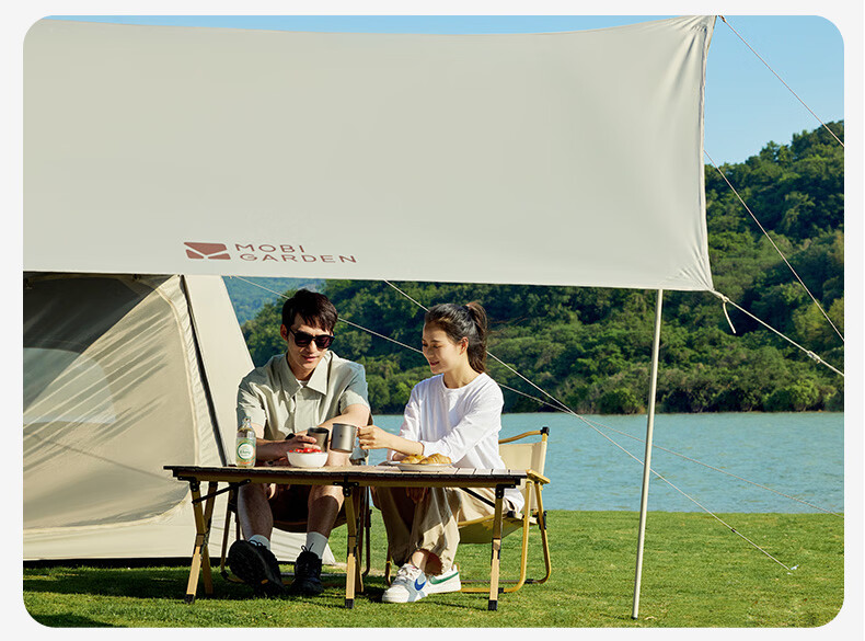 MOBIGARDEN Mountain Stream Aluminum Alloy Egg Roll Table Outdoor Camping Picnic Lightweight Folding Table NX25665052 Obsidian Black 15