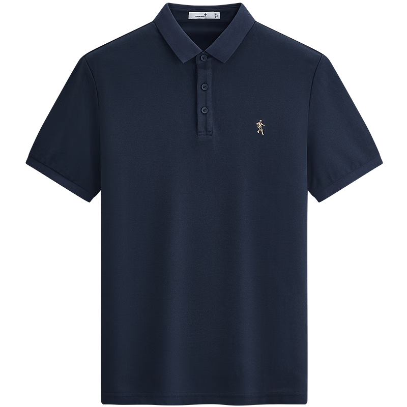 Dancing with Wolves [Instant Cooling] Premium Fabric Summer Men's Commuter Antibacterial Short Sleeve Polo Shirt 101 Dark Navy XL