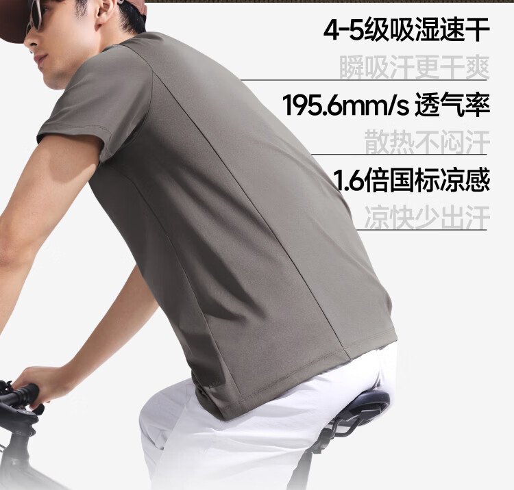 Beneunder Men's Quick-Dry Cotton-Feel Short Sleeve T-Shirt Sweat-Resistant Breathable Sun-Protective Base Shirt CT004 Graphite Gray S 4