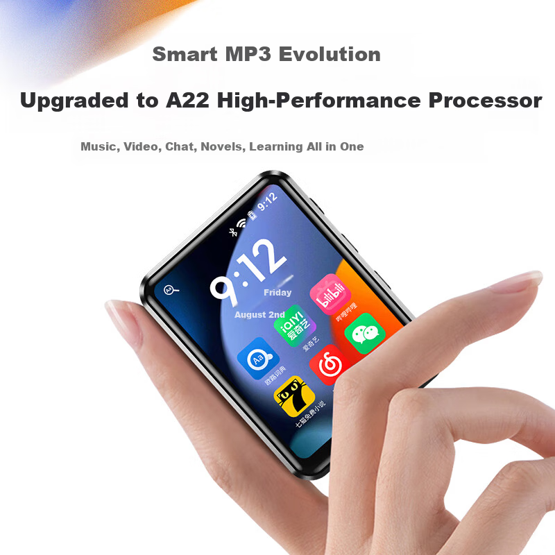Sheng MP3 MP4 Player WiFi Internet Student MP5 Music Player Android 13 Bluetooth Speaker E-Book 2.4 Inch U3 3+16GB MT6761