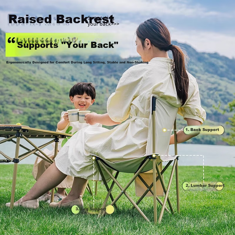 Gosoo Outdoor Folding Chair Camping Chair Beach Chair Picnic Chair Fishing Chair Portable Small Stool Sketching Chair Black