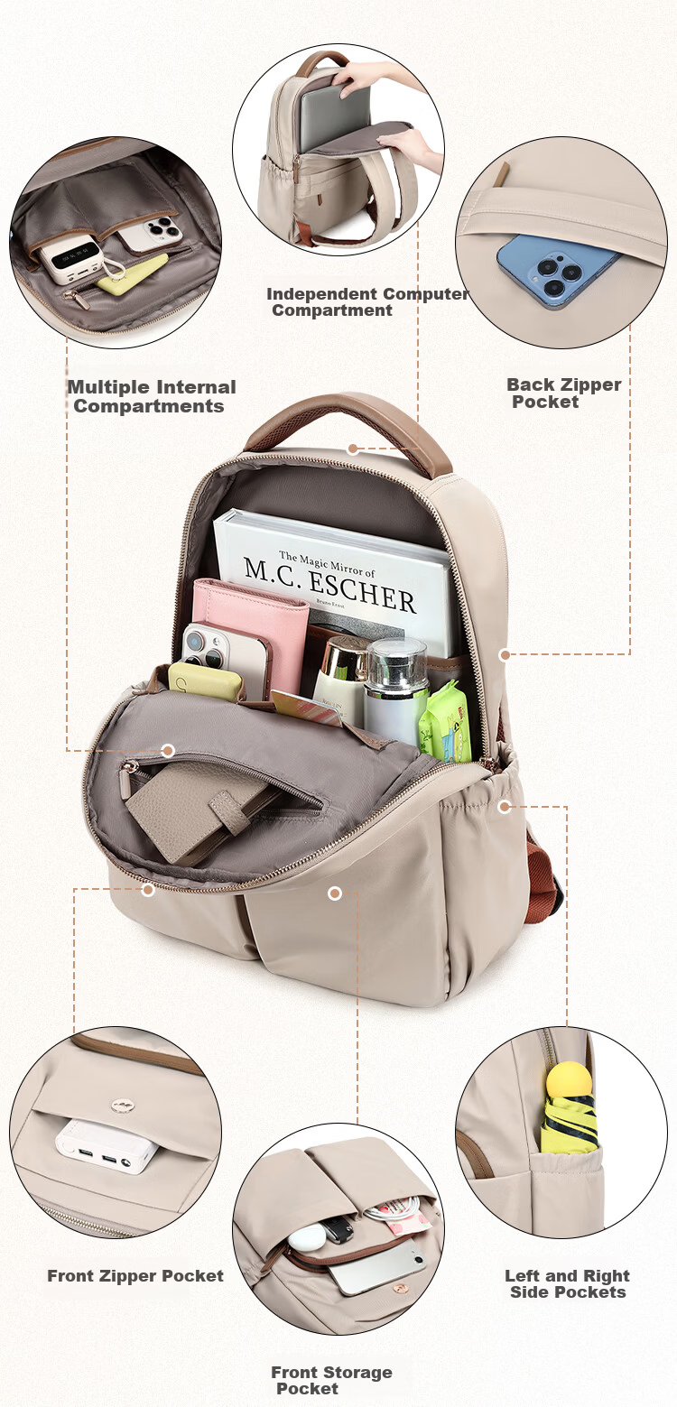 SHOULDCAT Women's Lightweight Backpack Large Capacity 15-inch Laptop Bag Travel Commuter Business Trip Gift for Girlfriend 4