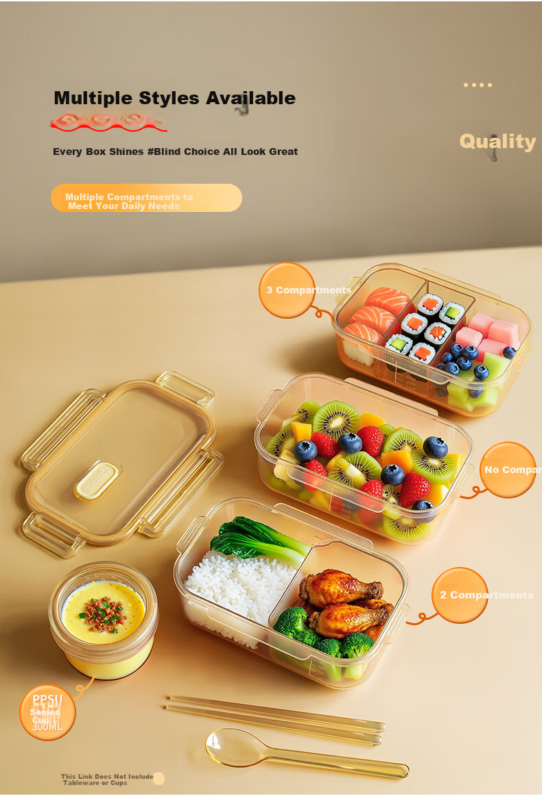 CAMUZ PPSU Baby Bottle Grade Microwaveable Lunch Box for Office Workers, Children, and Students, Fruit Container, 2-Pack 13