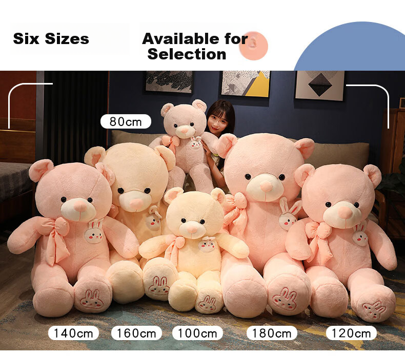 Hushi Little Treasure Bear Plush Toy 80cm - Women's Day Goddess Gift, Birthday Present for Girlfriend, Sleeping Hug Bear for Girls 11