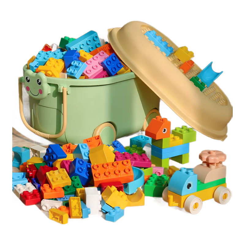 Aifuer Large Particle DIY Building Blocks, Children's Assembly Toy for Ages 3-6 Birthday Gift, Compatible with Lego Frog Storage Box