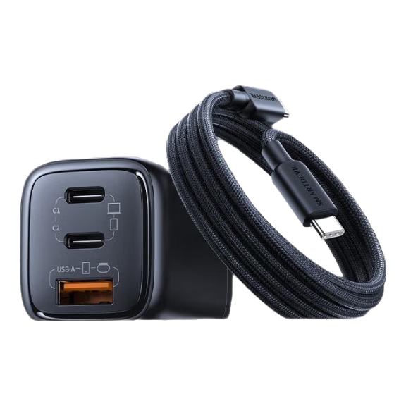 Shanmo 65W GaN Charger Set, PD 40/45W Multi-Port Type-C Fast Charging Head for Apple IPhone 18/17/16, Huawei Phones, Macbook Laptops, Includes Data Cable