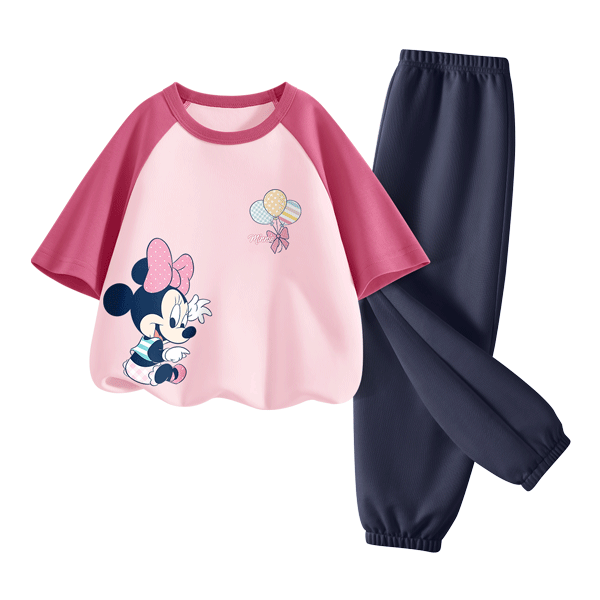 Disney Kids Sportswear 2026 Summer New Comfortable Cotton Girls Short Sleeve T-Shirt Loose Boys Summer Outfit