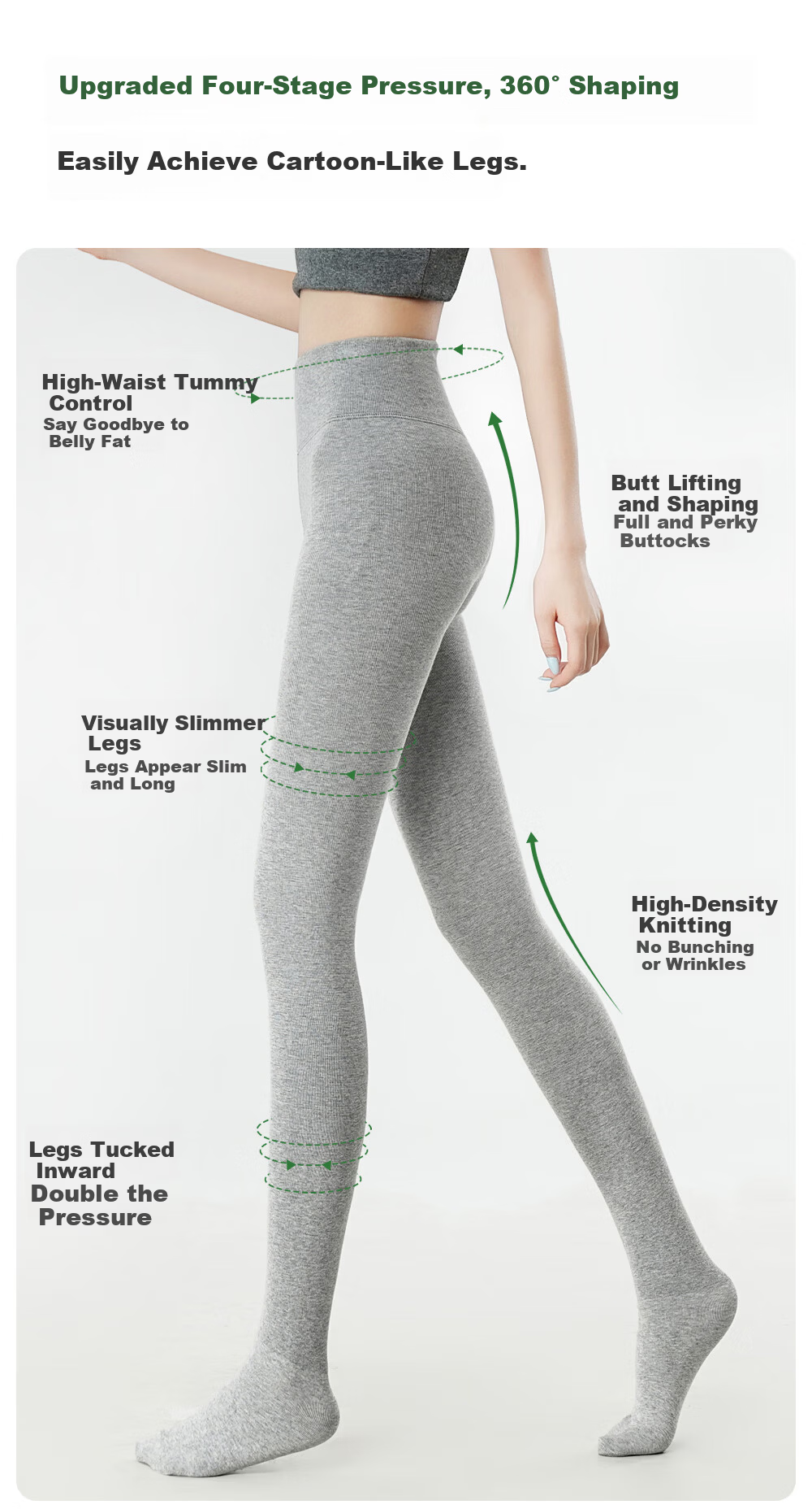 Mianxiang Weilai Segmented Micro-Pressure Thermal Leggings Autumn Winter Dark Gray Slimming Tights Height Enhancing Versatile 2