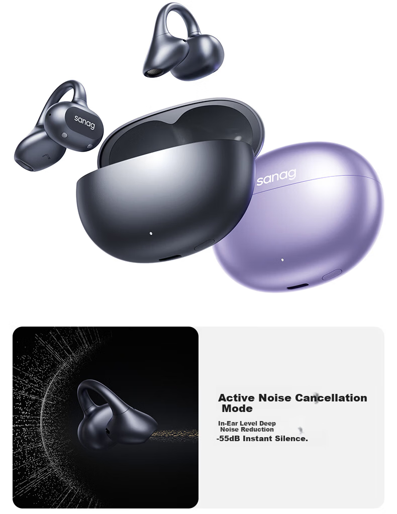 SANAG Sena ANC Clip-on True Wireless Bluetooth Earbuds Active Noise Cancelling Earphones Lossless Sound Quality Long Battery Life Translator Gift for Elders and Partners 11