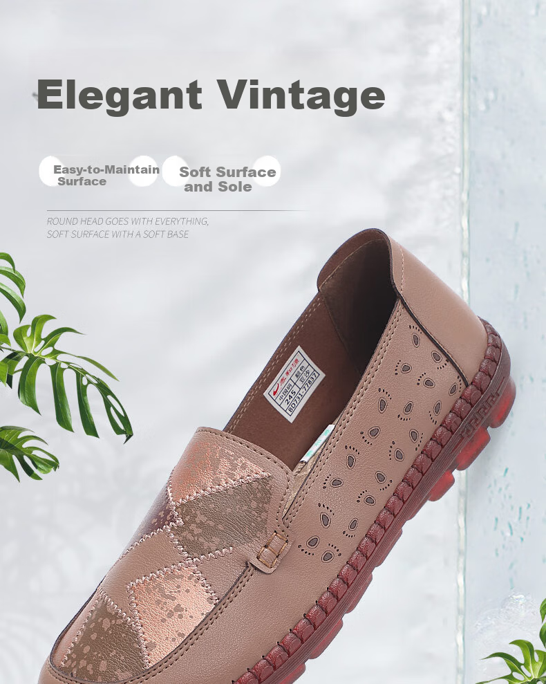 TAIHEYUAN Spring Summer Women's Slip-On Breathable Non-Slip Soft Sole Comfortable Loafers for Middle-Aged and Elderly Moms 2