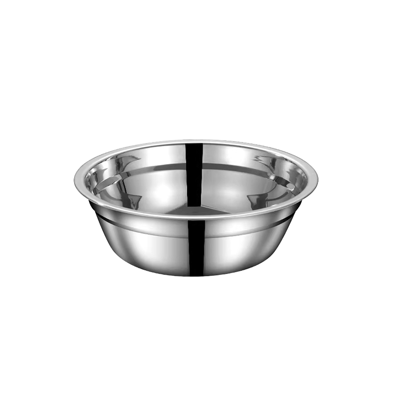 FISDDIS 304 Stainless Steel Soup Bowl Commercial Kitchen Vegetable Washing and Seasoning Bowl Thickened Marinating Round Bowl 22cm