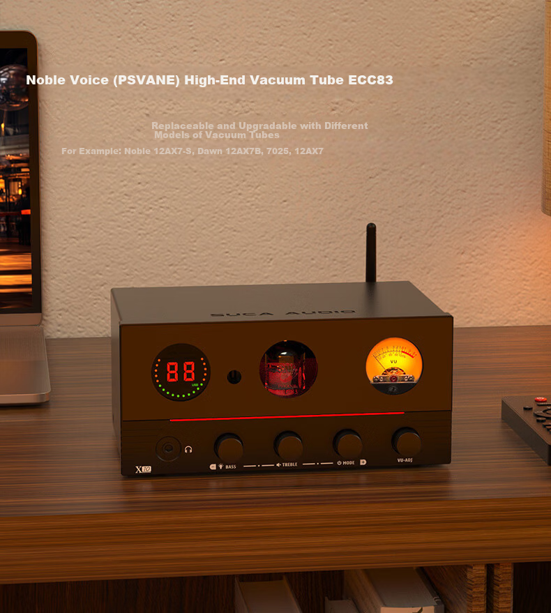 SUCA AUDIO Voice Actor Creation X10 High Power Amplifier Power Amplifier with Bluetooth USB Digital Decoder Preamplifier Headphone Amplifier HiFi Audiophile Tube Amplifier Home HiFi Amplifier 8