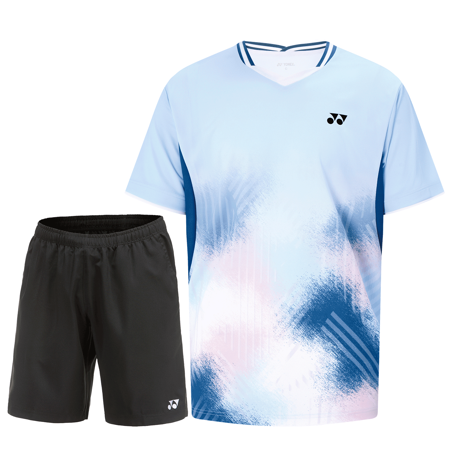 YONEX Badminton Breathable Sweat-Absorbing Sports Shorts + Short Sleeve T-Shirt 1100626BCR Pearl Blue Set L