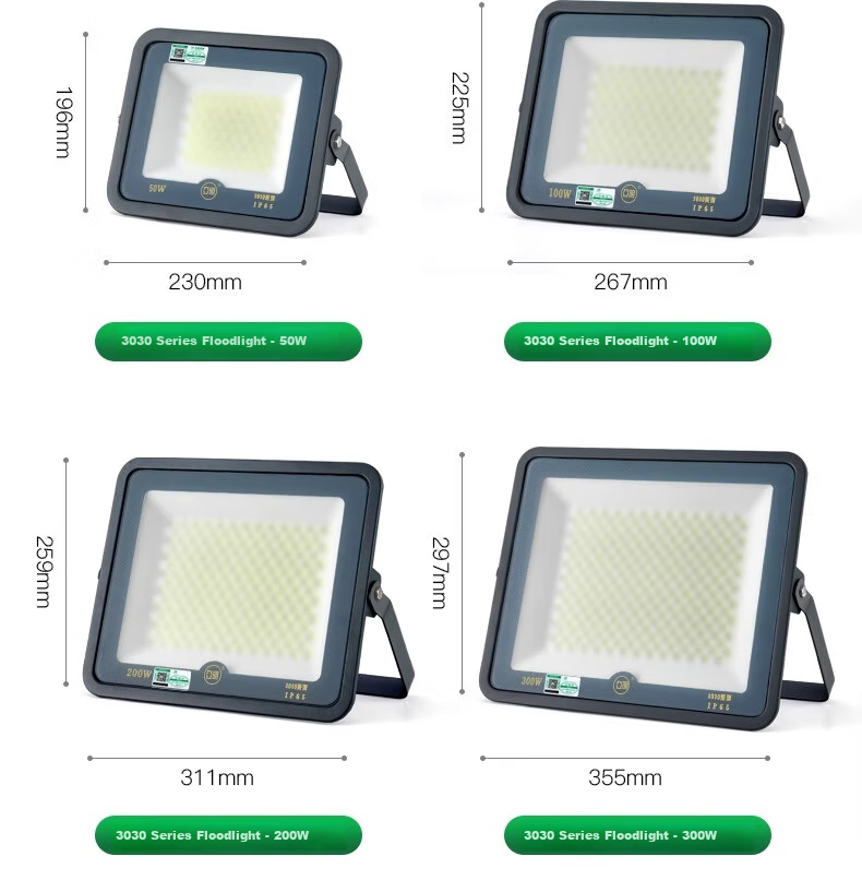 Yaming LED Floodlight Frosted Glass Anti-Glare Stadium Light Warehouse Outdoor Workshop Spotlight IP65 Waterproof Super Bright 50W 14
