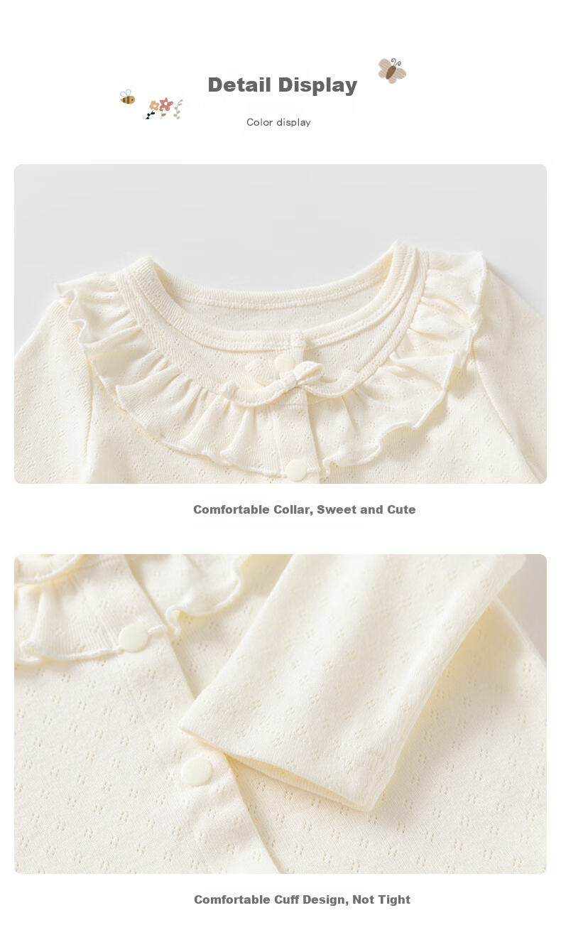 Fanlie Baby Clothes Spring Newborn Romper Girls Princess Full Moon 100 Days One-piece Autumn and Spring Pajamas 2