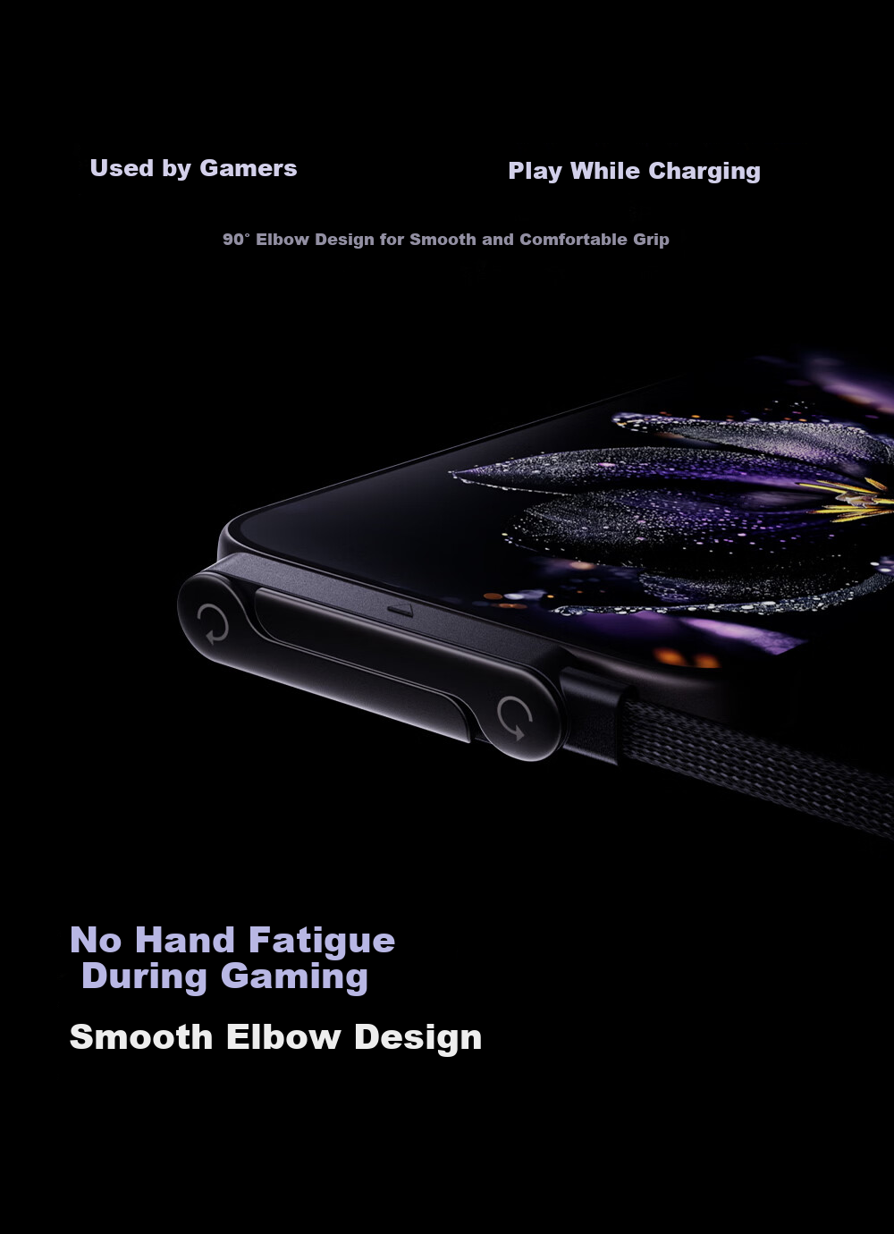 Beimo Mobile Phone Stand Data Cable with Foldable 240W Super Fast Charging Type-C Gaming Charging Cable Compatible with iPhone 15-17 Series Huawei Xiaomi VIVO Phones 4