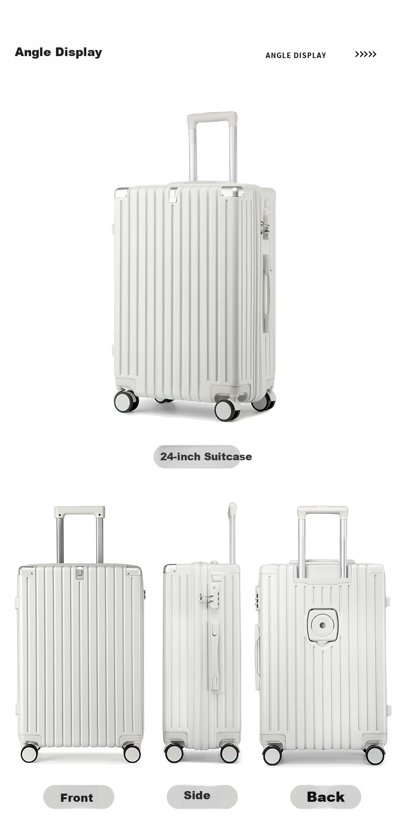 Semir Luggage Suitcase Business Trolley Travel Case Universal Password Lock Black (Upgraded Aluminum Frame) 24 Inch 8