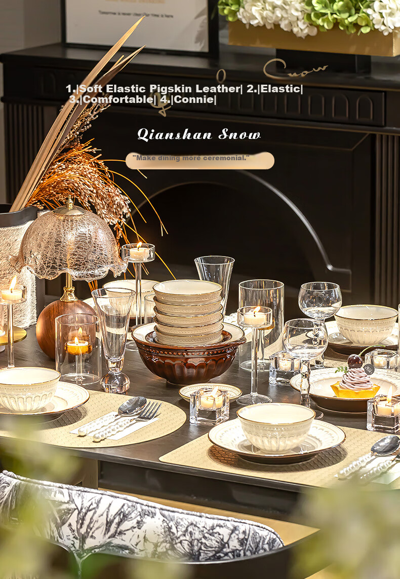 Chudi Ceramic Dinnerware Set for 4 People, 18 Pieces White Yu Home Tableware Gift Box 1