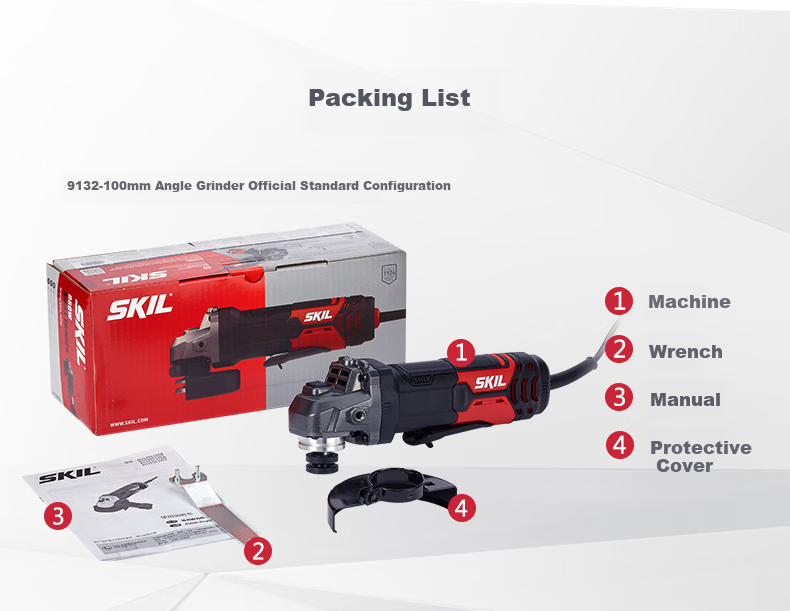 SKIL 100mm Angle Grinder 9132 Cutting Machine 850W Multifunctional Electric Cutter Grinder Polisher 12