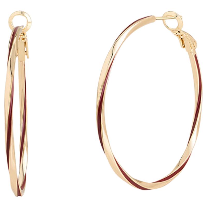 AJIDOU Earrings, Round Hoop Earrings, S925 Silver Studs, Mobius Plain Hoops, Large Ear Rings, Gift, Valentine's Day Present