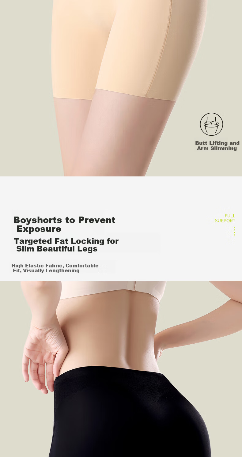 GRACEWELL High-Waist Breathable Shaping Slimming Safety Shorts for Tummy Control Summer Thin Seamless Stretch Body Shaper QS 4