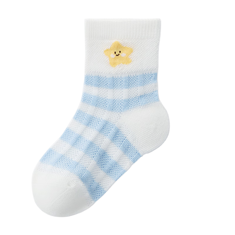 Betis Summer Mesh Socks Thin Breathable Baby Mid-Calf Socks Cold-Proof Seamless Kids Socks for Boys and Girls