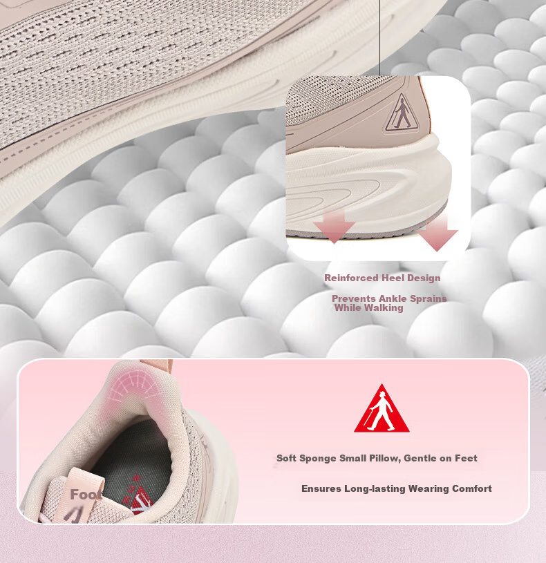 Zulijian Women's Lightweight Slip-On Elderly Shoes Non-Slip Walking Shoes for Middle-Aged and Seniors 9162 Beige Size 38 3