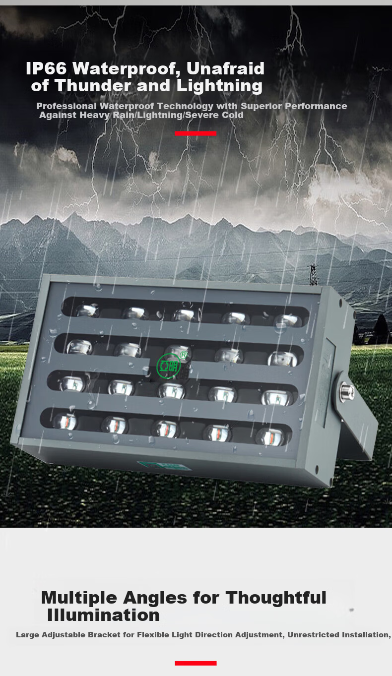 Yaming LED Rainbow Floodlight Spotlight Outdoor Waterproof Garden Tree Light Ground Spike Lawn Light 50W 6