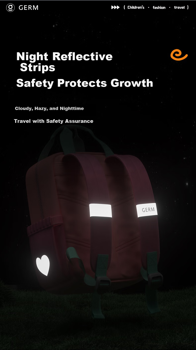 Germ Kindergarten Boys Children's Backpack for First Grade Kids Honey Bear Double Shoulder Bag 8