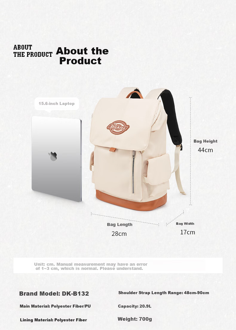 Dickies Laptop Backpack Durable Unisex 2026 Trendy Fashion Travel School Bag 10
