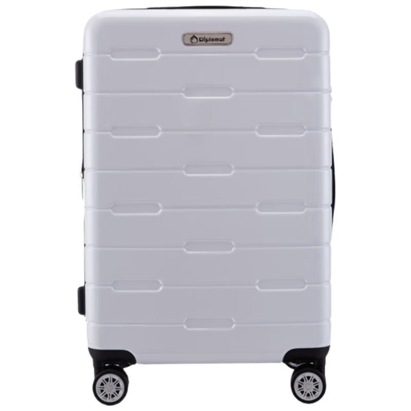 Diplomat Expandable Trolley Travel Suitcase with Password Lock TC-685T Matte Silver 26 Inch