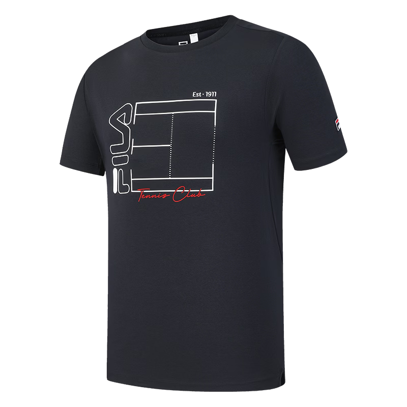 FILA Official Men's Knitted Short Sleeve Shirt 2026 Summer Tennis Sports Moisture-Wicking Quick-Dry Basic T-Shirt