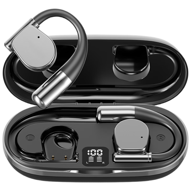 EZHK Desktop Computer Bluetooth Headset Microphone 2-in-1 Wireless Ear-Hanging Laptop USB Receiver Conference Use