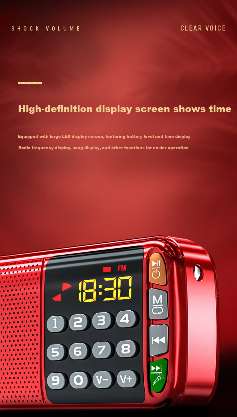 SAST N28 Portable Mini Radio for Elderly, Rechargeable Card Player, FM Broadcast, Music Player, Semiconductor Opera Player, Rose Gold + 8GB Memory Card 13