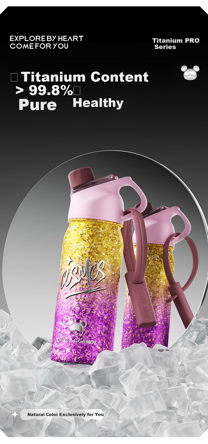 Xile Pure Titanium Insulated Water Bottle Unisex Outdoor Luxury Large Capacity Sports Flask Student Titanium Cup Women's Birthday Gift 11