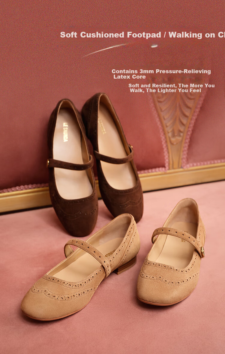 Le Saunda 2025 Autumn New Retro Mary Jane Women's Flats 6T15801 Caramel Brown CMS 35 4
