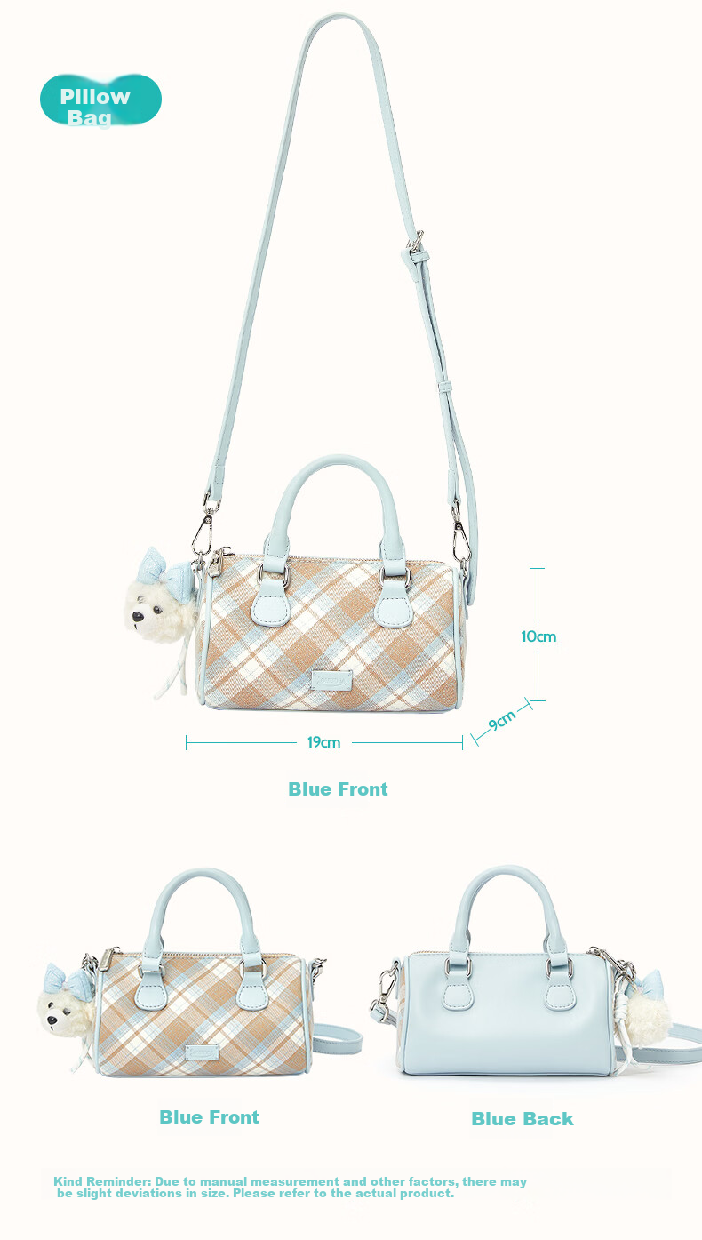 Wanting Plaid Underarm Bag for Women Autumn Winter Small Square Shoulder Bag Plaid Underarm Bag - Dark Brown (With Plush Pendant) 9