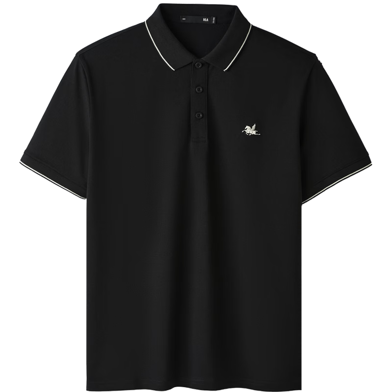 HLA Heilan Home Men's Short Sleeve Polo Shirt 2026 New Arrival Fortune Print Breathable Cool Summer Short Sleeve