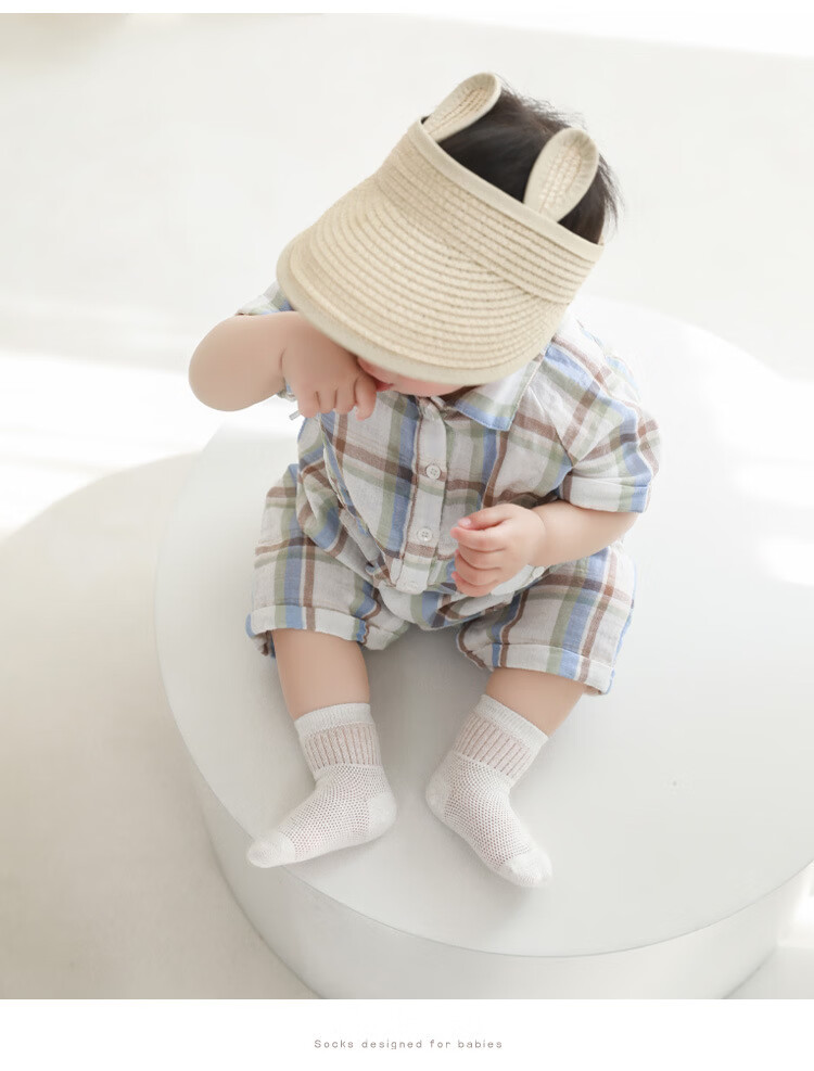 Five-Petal Cotton Children's Socks Spring Summer Mesh Thin Baby Socks Seamless Breathable Newborn Socks Class A 9
