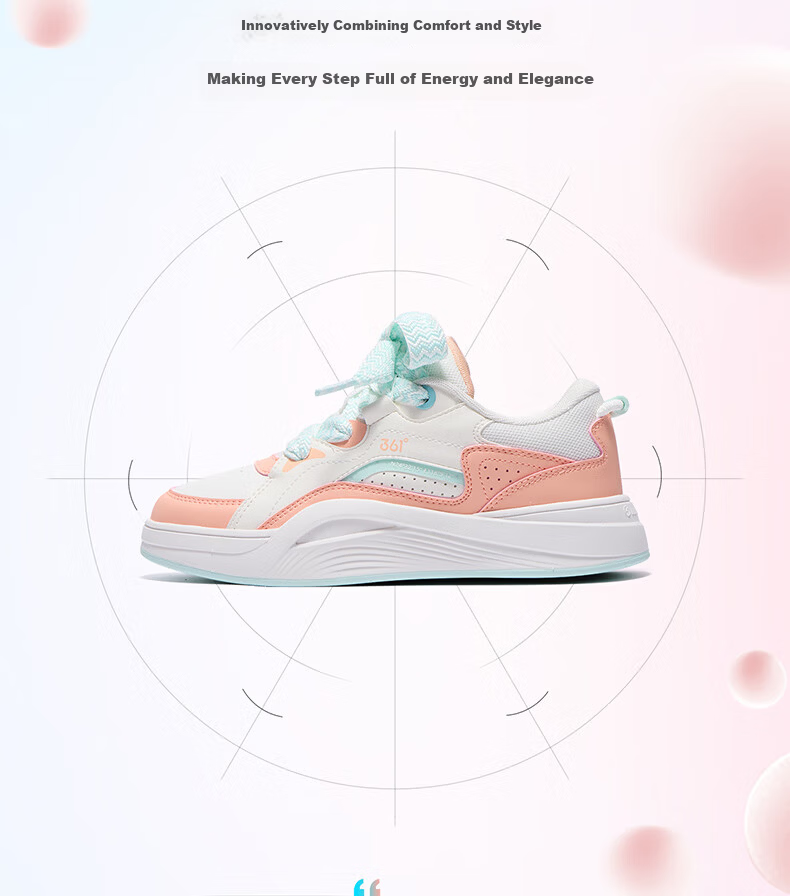 361° Kids Sneakers Children's Casual Shoes 2025 Autumn Boys Girls Soft Cushioned Thick Sole Trendy Bread Shoes Blue Size 36 14