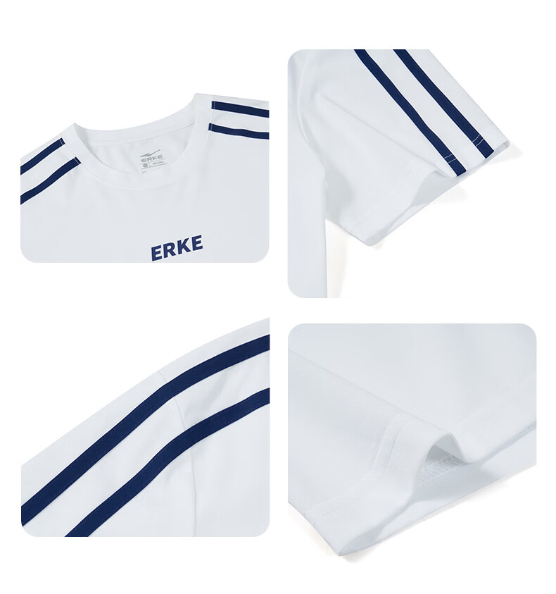 ERKE [Yu Shi Same Style] Men's Round Neck Short-Sleeve Knit Top, Summer Outdoor Antibacterial Sports T-Shirt, Casual Outerwear 19