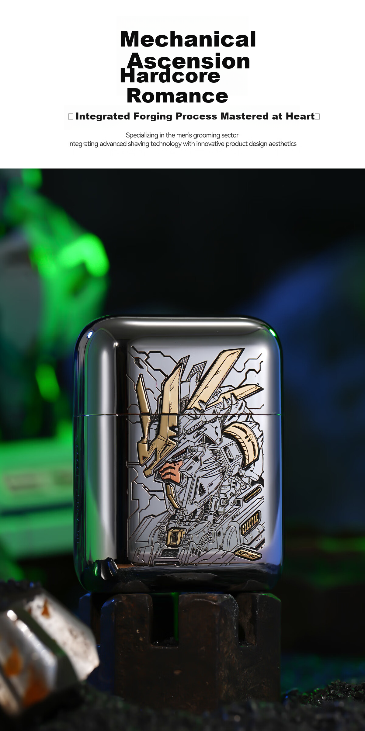 ZIPPO Shaver White Ice Mecha Origin Heart Gift Box Mini Portable Travel Car Electric Washable Men's Razor Gift for Boyfriend Husband Brother Birthday Anniversary 2