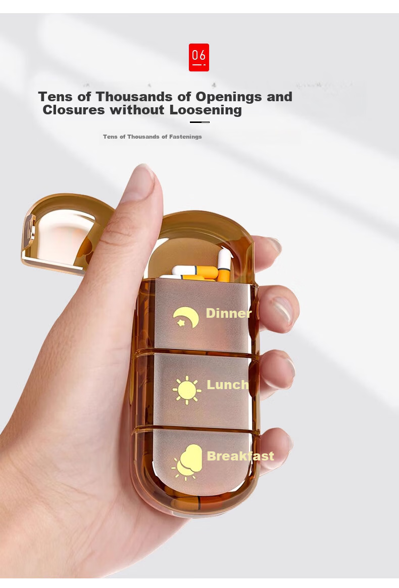 Zhifan Japanese Portable Weekly Pill Organizer 7-Day Medicine Dispenser with Medication Reminder Small Pill Box 13