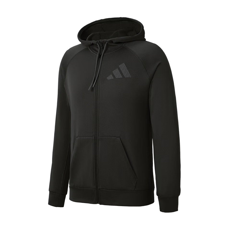 Adidas Men's Knitted Hoodie Jacket Casual Sportswear IW8411 Gray M