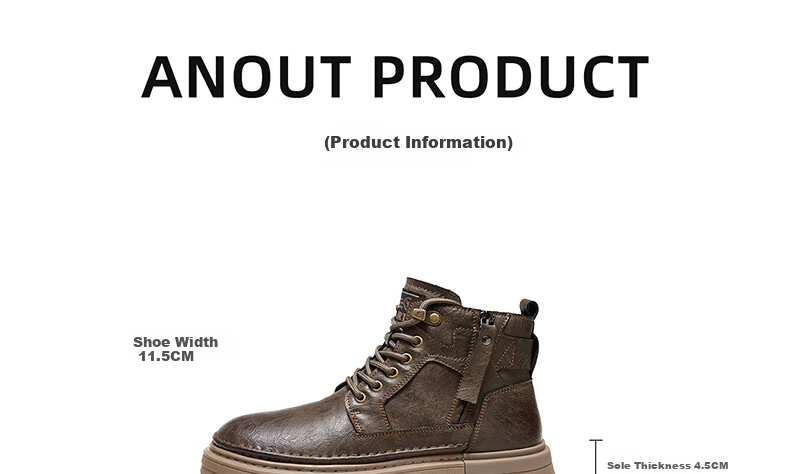 Camel Brand Martin Boots Outdoor Casual Work Boots British Style Motorcycle Men's Shoes P14W342602 Black 39 25