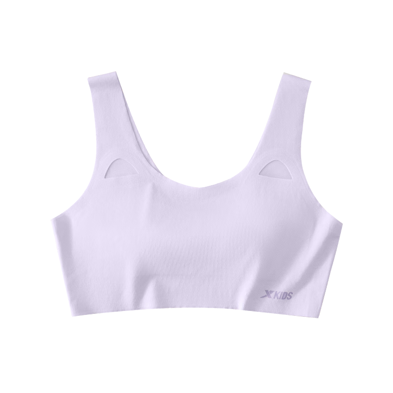 XTEP Girls' Thin Anti-Peek Sports Bra, 7-12 Years, Developmental Stage 1, Children's Vest