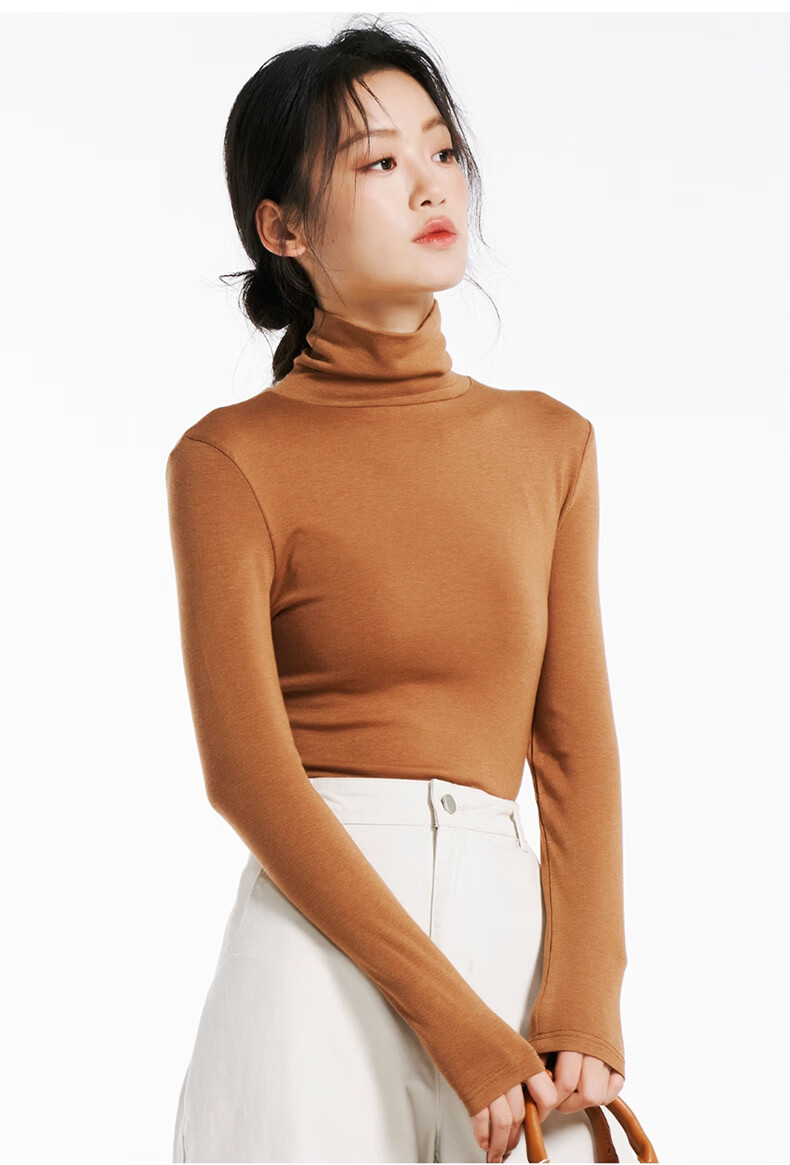 Avandi Wool Base Layer Half Turtleneck Women's Spring Thin Thermal Underwear Modal Autumn Shirt 10