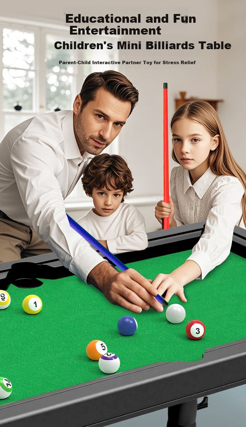 Aibilu Kids Mini Billiards Table Toy Home Pool Table Educational Game for Boys Parent-Child Interaction Birthday Gift 5