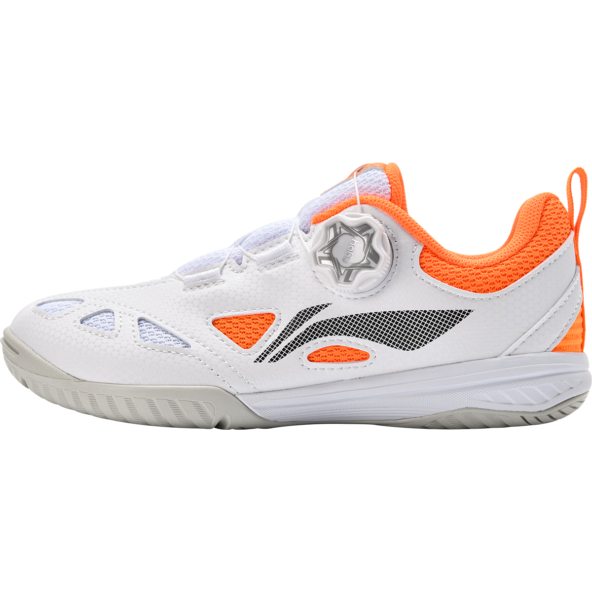 Li-Ning Children's Table Tennis Shoes, Professional Training And Competition, Non-Slip, Wear-Resistant, Breathable Sports Shoes, Fluorescent Orange, Size 32