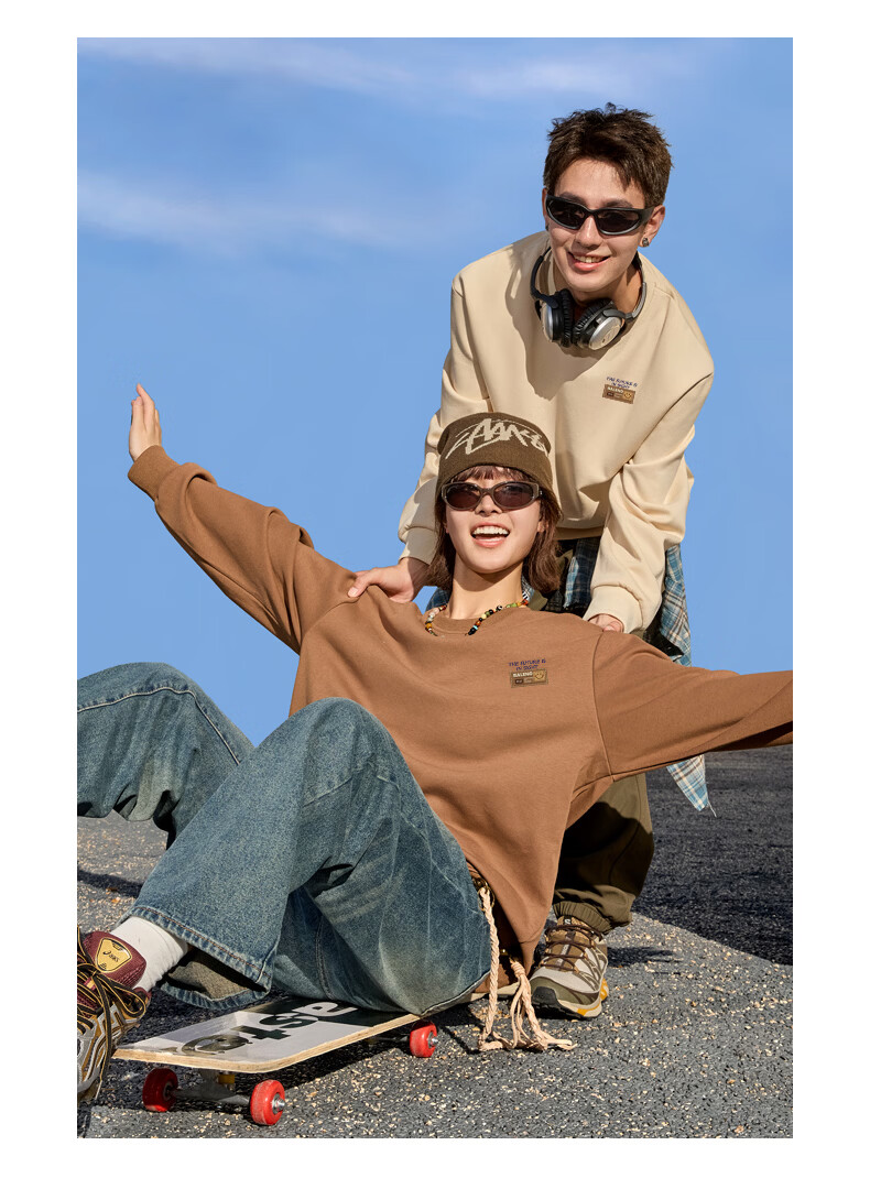 Baleno Men's Sweatshirt Spring and Autumn New American Style Heavyweight Loose Casual Crewneck Long Sleeve Jacket 10